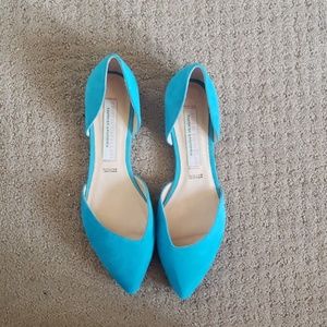 Turquoise suede d`orsay